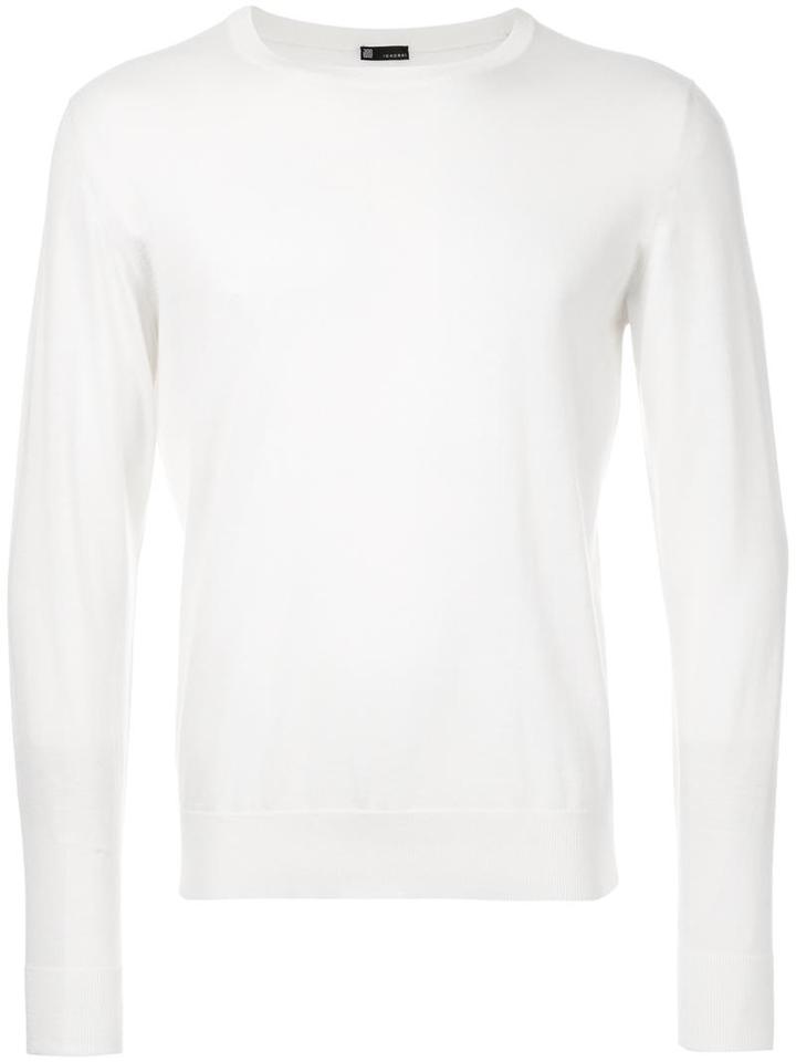 Strasburgo Round Neck Jumper, Men's, Size: 46, White, Cashmere