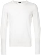 Strasburgo Round Neck Jumper, Men's, Size: 46, White, Cashmere