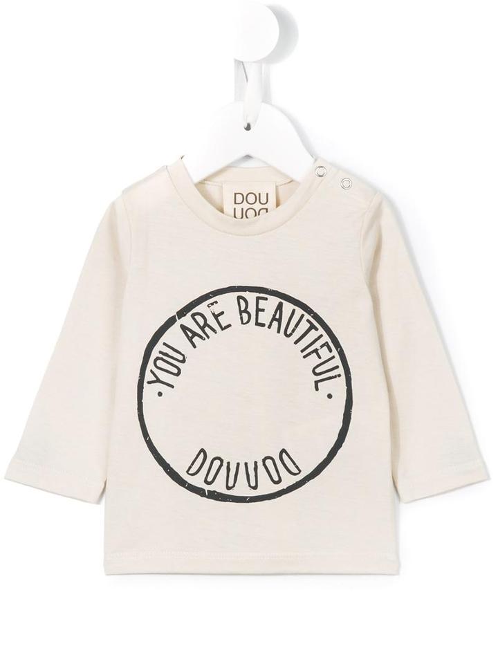 Douuod Kids You Are Beautiful Printed Top, Infant Girl's, Size: 9 Mth, Nude/neutrals
