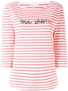 Chinti And Parker - Slogan Striped Top - Women - Organic Cotton - L, White, Organic Cotton
