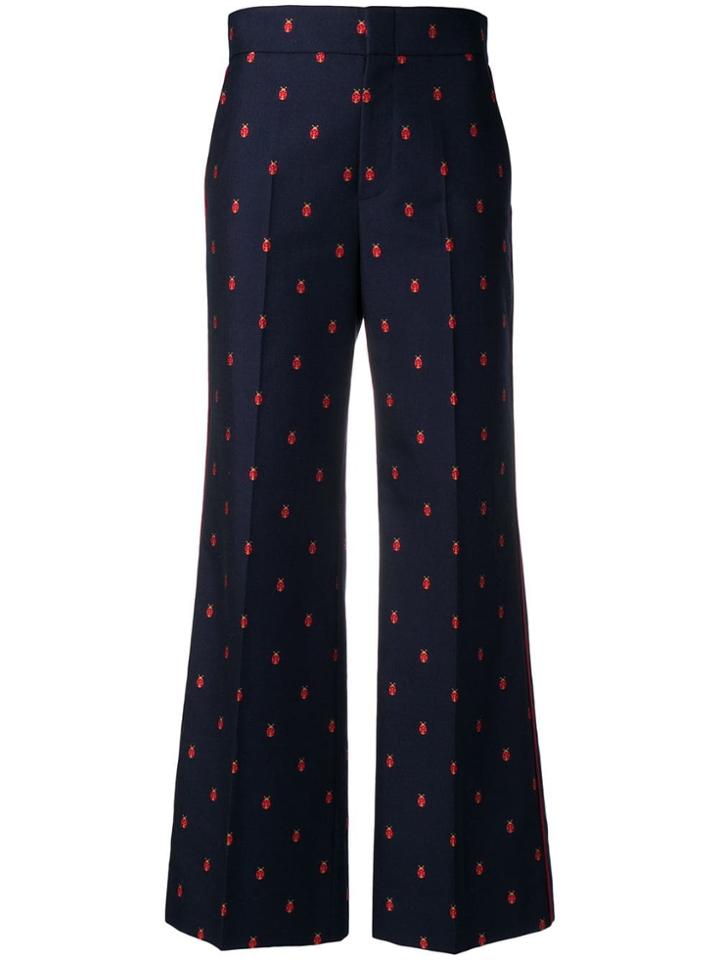 Gucci Ladybug Cropped Trousers - Blue