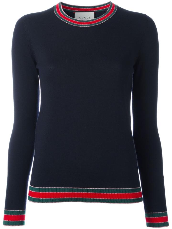 Gucci Web Trim Jumper - Blue