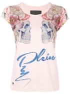 Philipp Plein Crosshill T-shirt, Size: Small, Pink/purple, Cotton