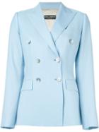 Dolce & Gabbana Double Breasted Blazer, Women's, Size: 40, Blue, Silk/spandex/elastane/wool
