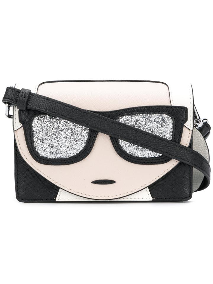 Karl Lagerfeld Karl Glitter Shoulder Bag - Black