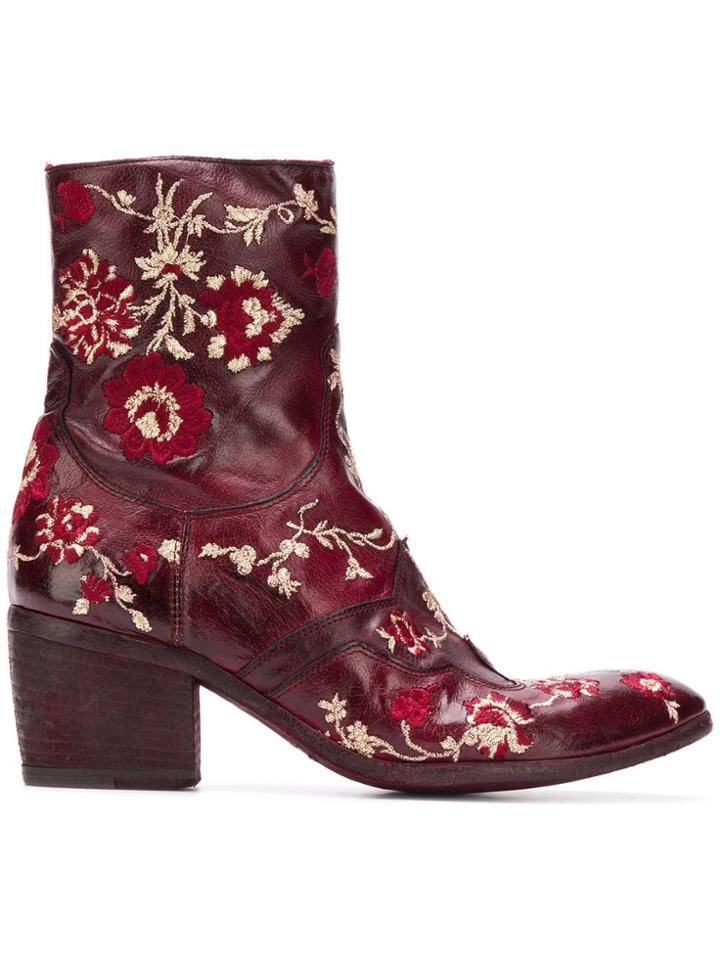 Fauzian Jeunesse Embroidered Ankle Boots - Pink