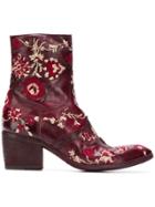 Fauzian Jeunesse Embroidered Ankle Boots - Pink