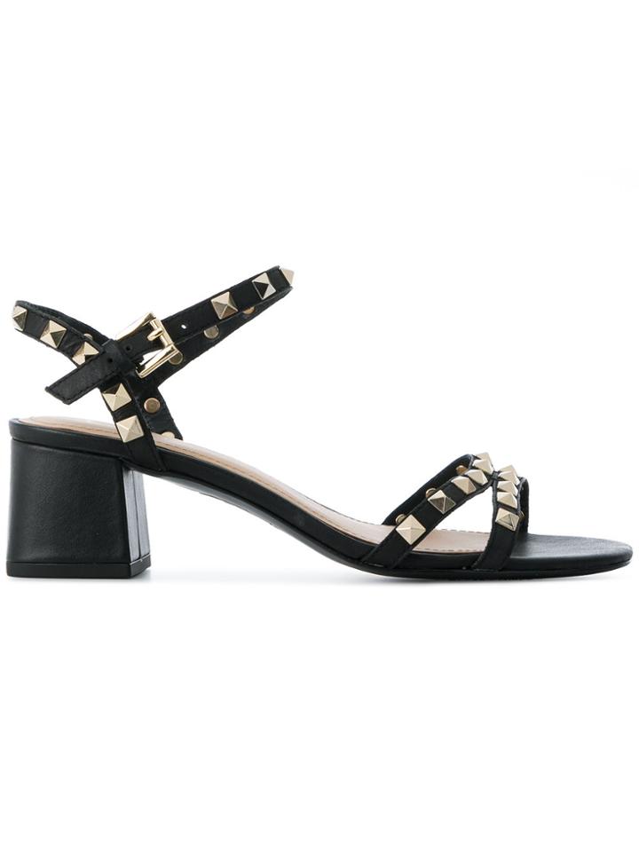 Ash Studded Block Heel Sandals - Black