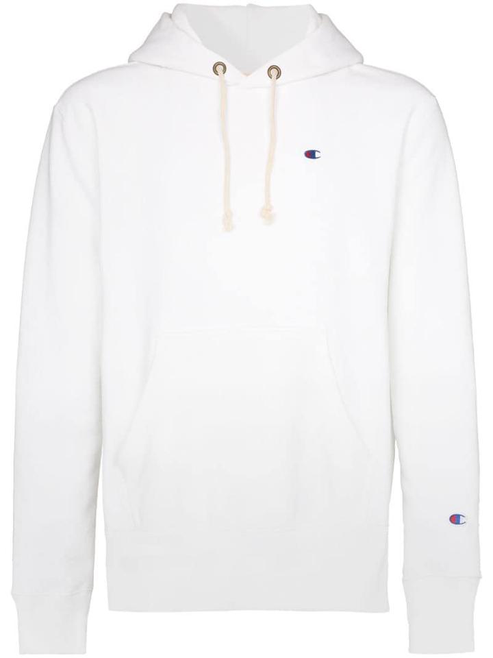 Champion Logo Cotton Hoodie - White
