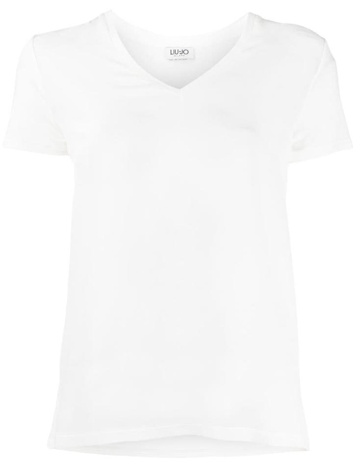 Liu Jo Rhinestone Logo T-shirt - White
