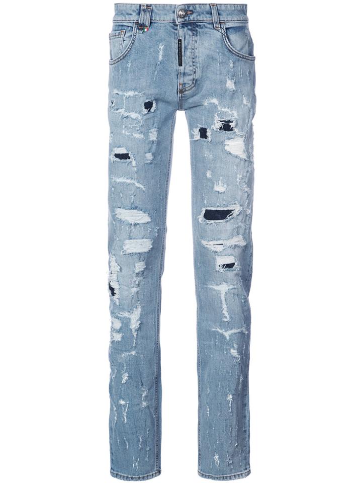Philipp Plein Heavy Distressed Jeans - Blue
