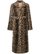 Yves Salomon Leopard Print Fur Coat - Nude & Neutrals