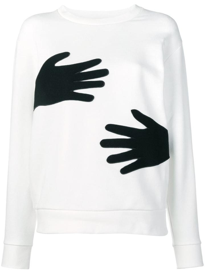 Joseph Hands Appliqué Sweater - White