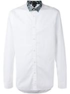 Just Cavalli Snakeskin-effect Collar Shirt, Men's, Size: 52, White, Cotton