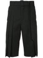 Saint Laurent Pleated Belted Shorts - Black