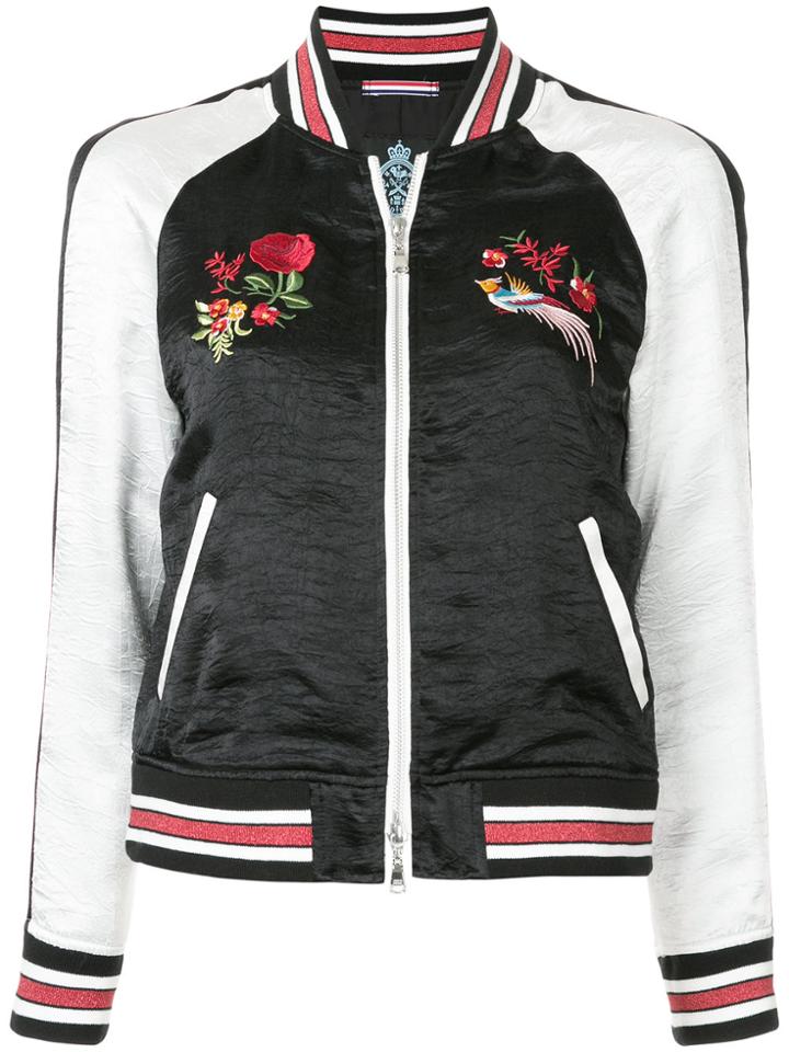 Guild Prime Embroidered Detail Bomber Jacket - Black