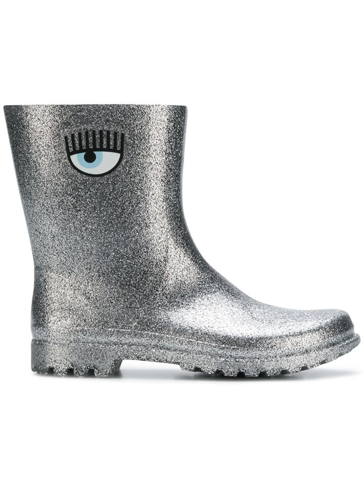 Chiara Ferragni Glitter Eye Logo Boots - Grey