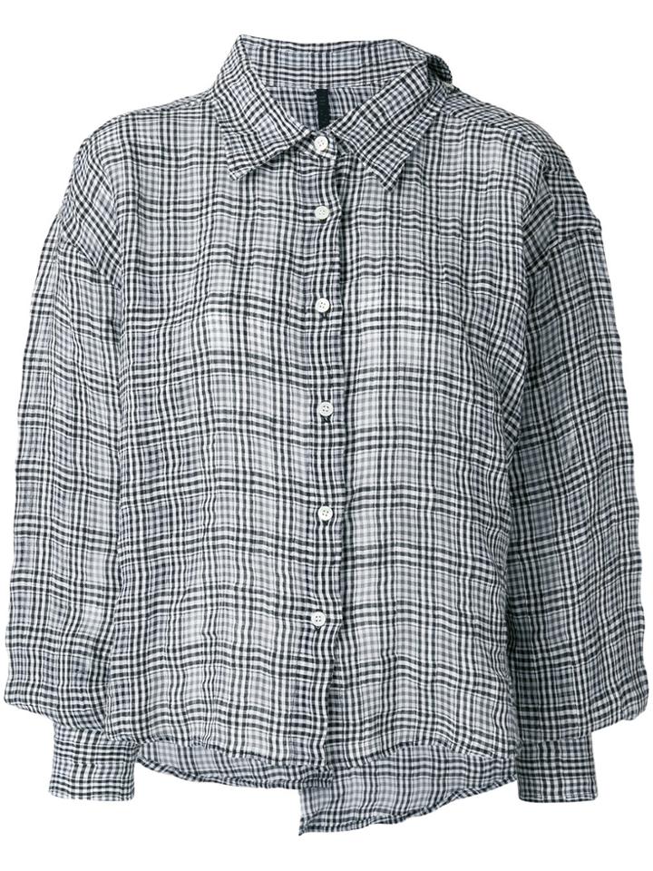 Unravel Project Checked Shirt - Black