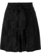 Etro High Waist Floral Shorts, Women's, Size: 42, Black, Silk/viscose