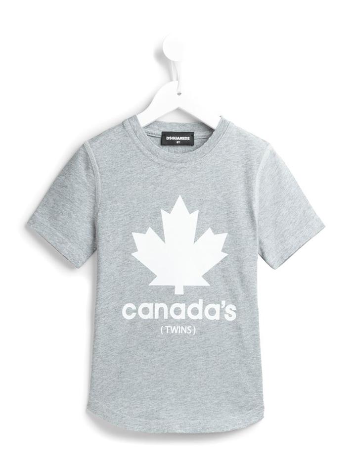 Dsquared2 Kids Maple Leaf Twins Print T-shirt