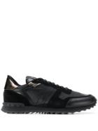 Valentino Rockrunner Monochrome Sneakers - Black
