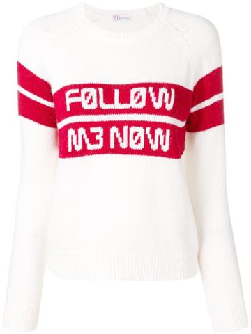 Red Valentino Follow Me Mow Jacquard Jumper - White