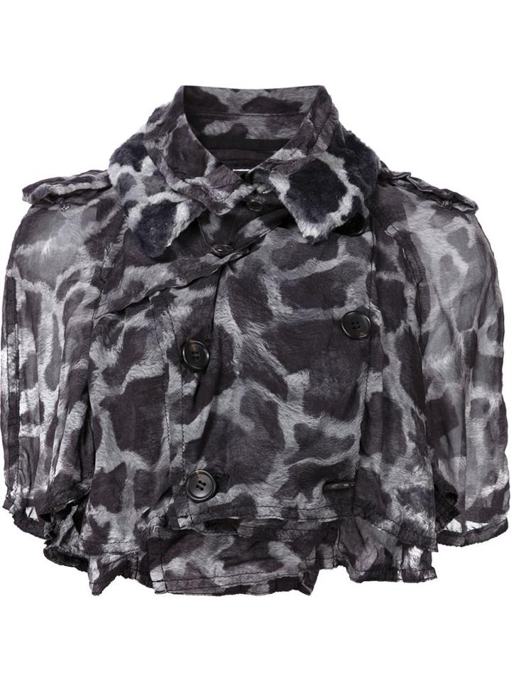 Comme Des Garçons Crinkled Print Crop Jacket