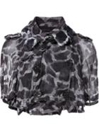 Comme Des Garçons Crinkled Print Crop Jacket