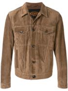 Tod's Suede Trucker Jacket - Brown