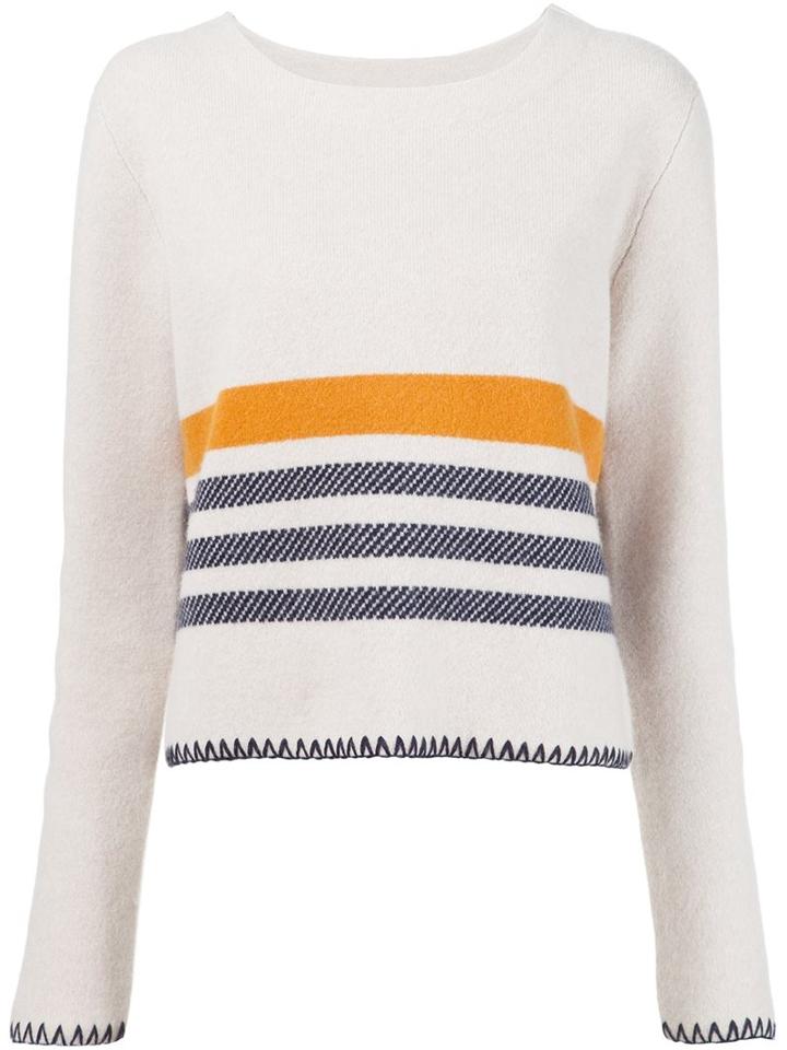 Chloé Striped Sweater, Women's, Size: Large, Nude/neutrals, Cashmere/wool