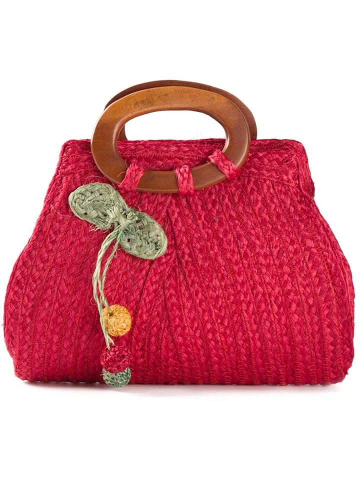Katheleys Vintage Cherry Appliqué Tote - Red