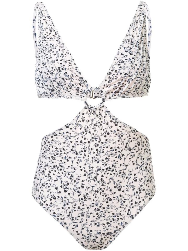 Peony Cut-out Swimsuit - White