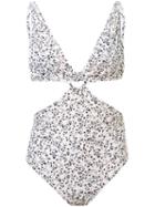 Peony Cut-out Swimsuit - White
