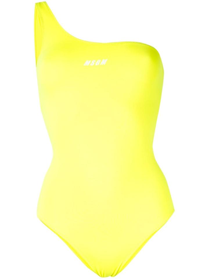 Msgm One Shoulder Swimsuit - Yellow