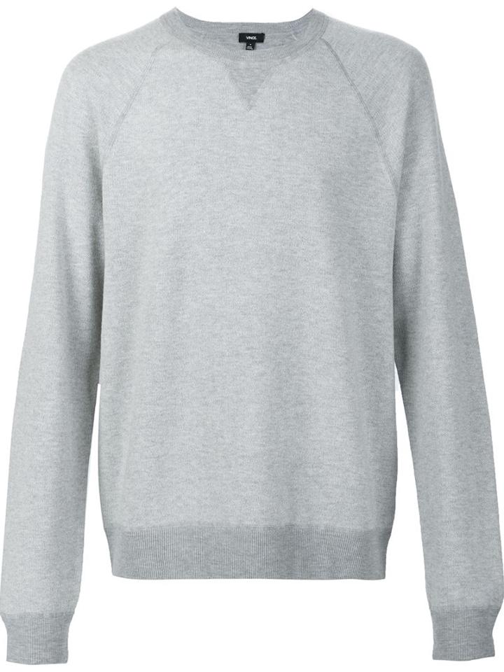 Vince Crew Neck Sweatshirt, Men's, Size: Small, Grey, Nylon/viscose/wool