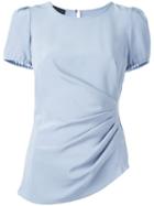 Emporio Armani Plain T-shirt, Women's, Size: 42, Blue, Silk