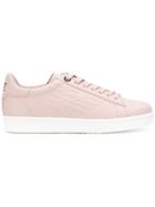 Ea7 Emporio Armani Logo Embossed Sneakers - Pink & Purple