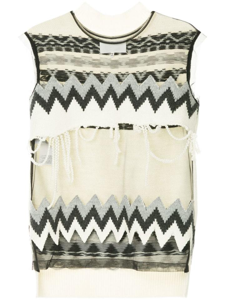 Maison Margiela Distressed Knitted Top - Nude & Neutrals