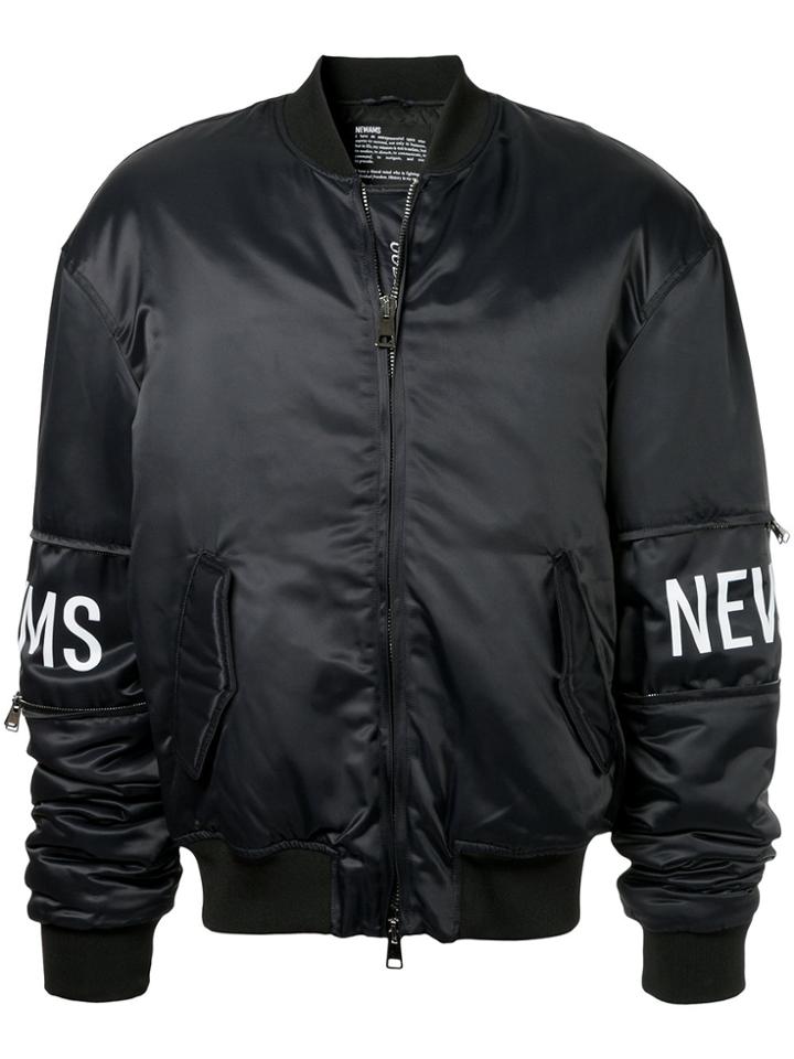 Newams Sheen Bomber Jacket - Black