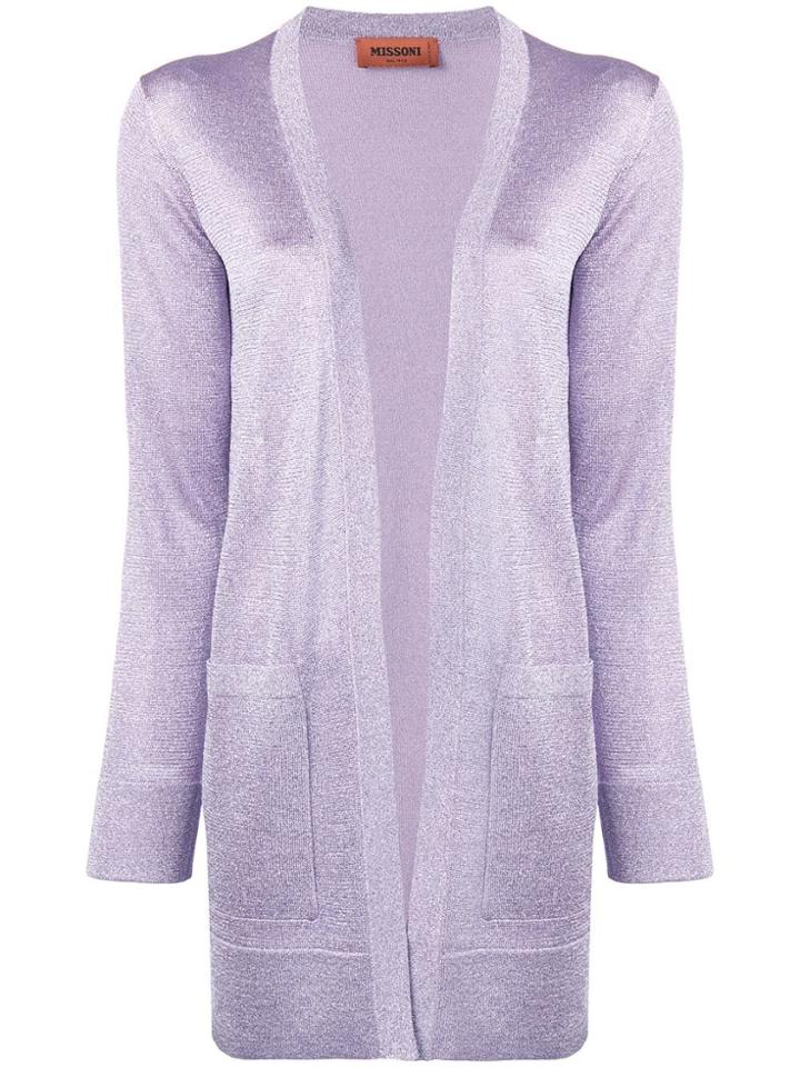Missoni Open Front Cardigan - Purple