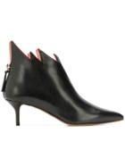 Francesco Russo Stiletto Flame Ankle Boots - Black