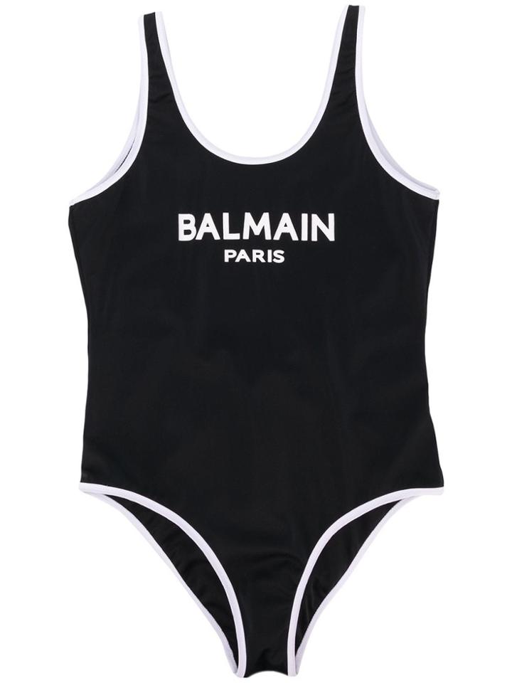 Balmain Kids Teen Logo Swimsuit - Black