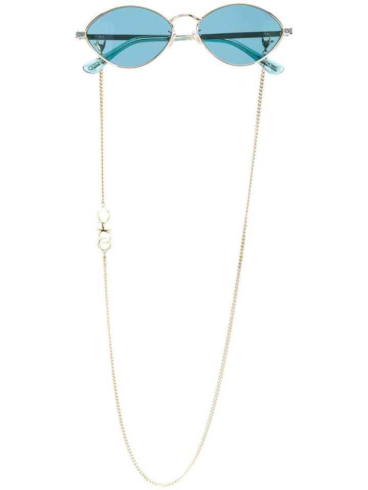 Jimmy Choo Eyewear Sonny Oval Frame Sunglasses - Blue