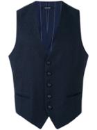 Tagliatore Brian Waistcoat, Men's, Size: 46, Blue, Linen/flax/polyamide/cotton/cupro