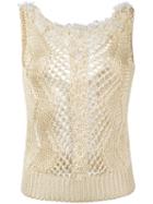 Ermanno Scervino - Embellished Knitted Tank - Women - Viscose - 38, Women's, Nude/neutrals, Viscose