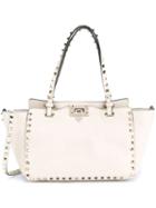 Valentino Rockstud Trapeze Tote, Women's, Nude/neutrals, Leather/suede/metal