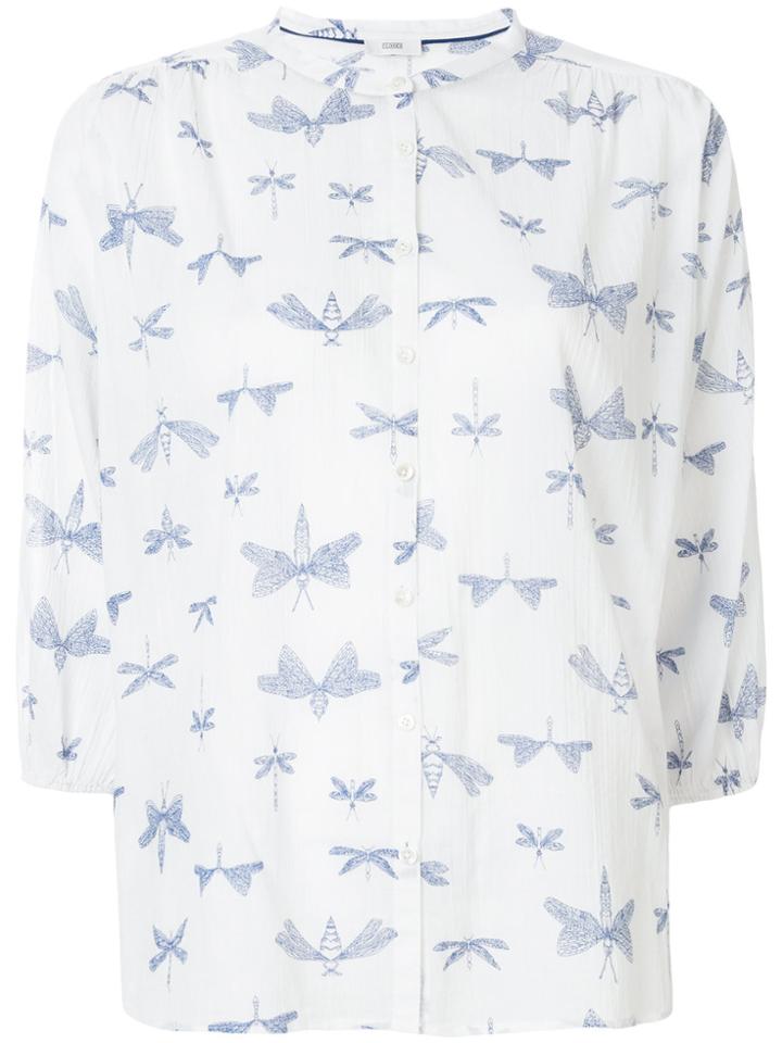 Closed Dragonfly Print Shirt - White
