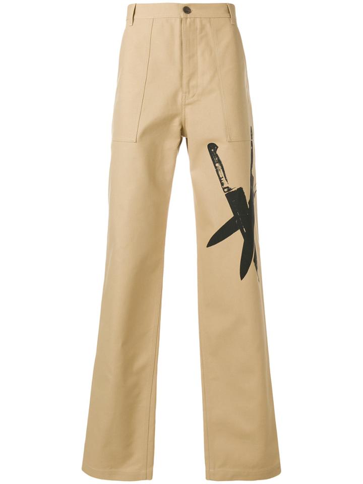 Calvin Klein 205w39nyc Oversized Pockets Straight Trousers - Nude &