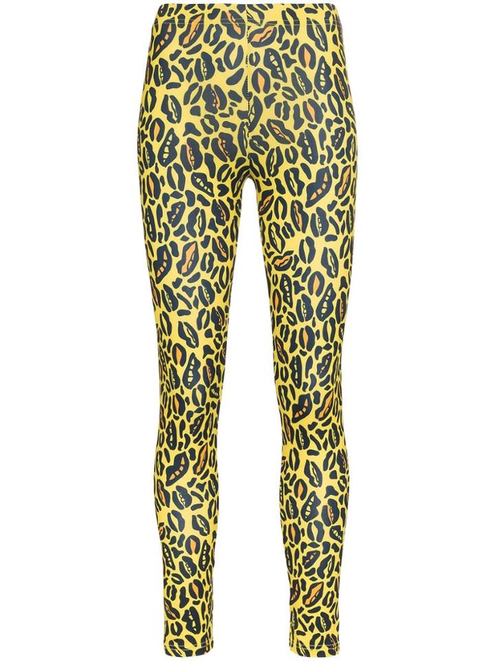 Charm's Leopard Print Skinny Leggings - Yellow & Orange