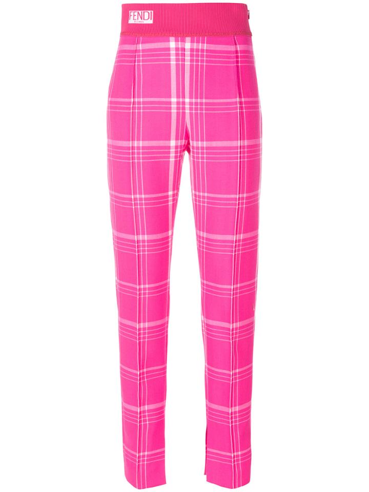 Fendi Checked Trousers - Pink & Purple